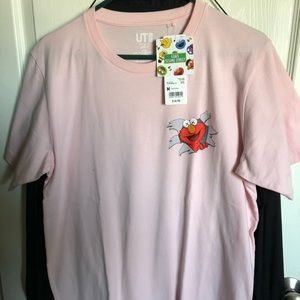 Uniqlo Kaws Sesame Street Elmo Tee Pink